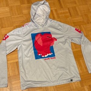 Be ultimate Gray Hoodie with Red Elephant Graphic